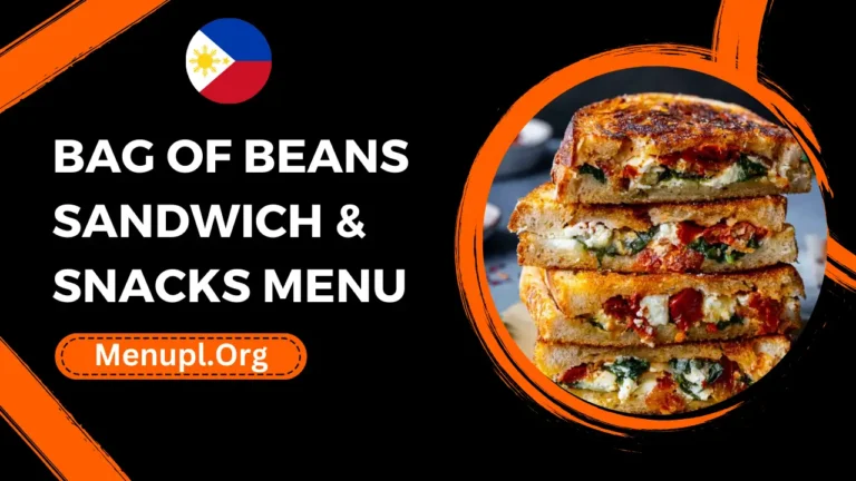 Bag Of Beans Sandwich & Snacks Menu Philippines Prices 2024