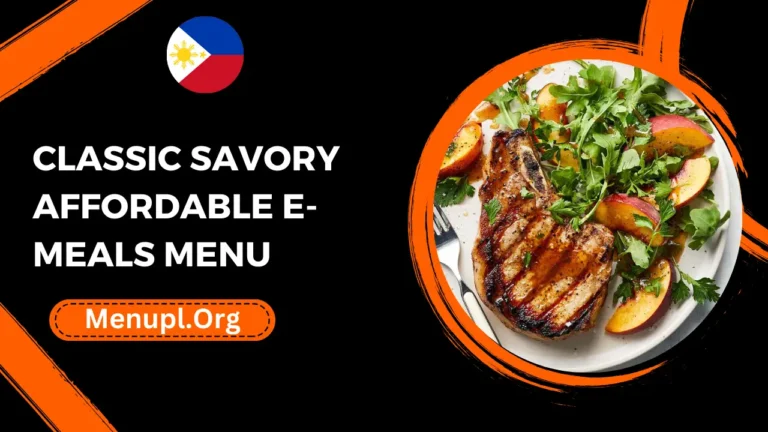Classic Savory Affordable E-meals Menu Philippines