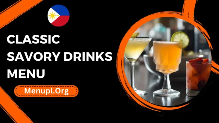 Classic Savory Drinks Menu Philippines Prices 2024