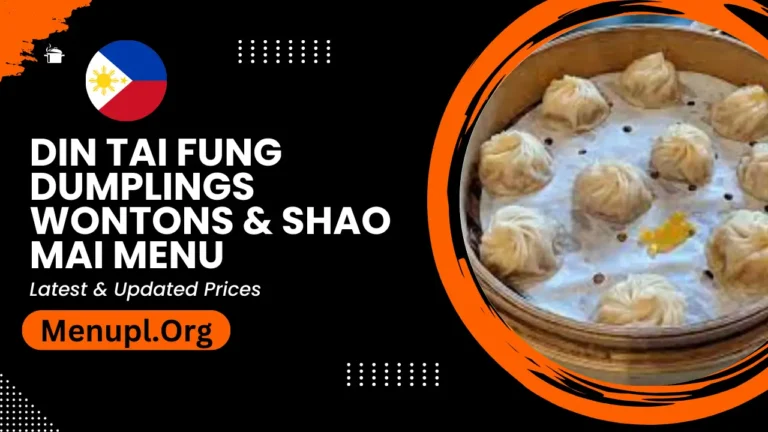 Din Tai Fung Dumplings Wontons & Shao Mai Menu Philippines Updated Prices 2024