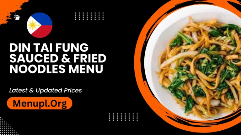 Din Tai Fung Sauced & Fried Noodles Menu Philippines Updated Prices 2024