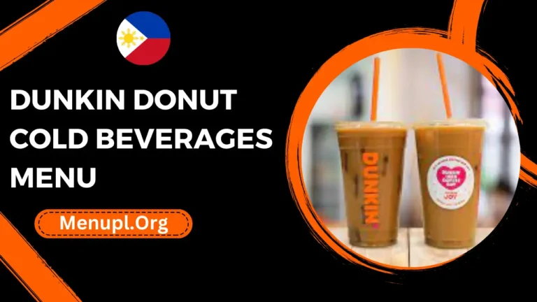 Dunkin Donut Cold Beverages Menu Philippines Prices 2024