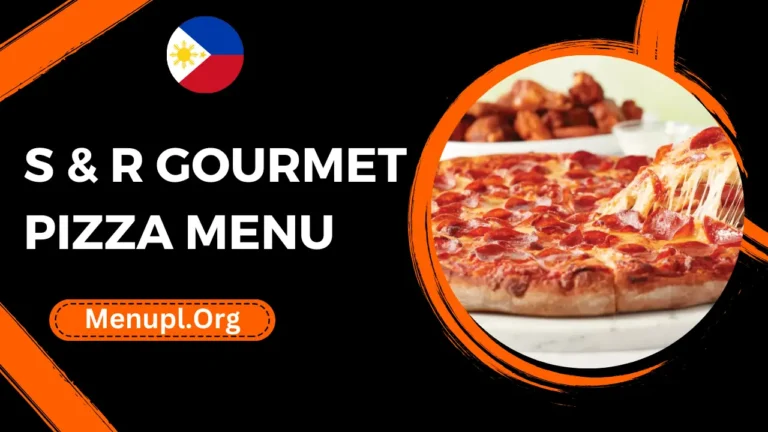 S & R Gourmet Pizza Menu Philippines Prices 2024