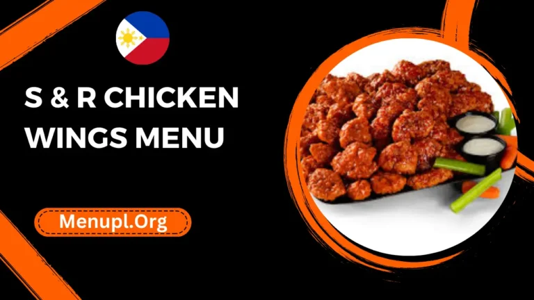 S & R chicken wings Menu Philippines Prices 2024