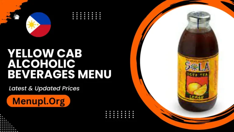 Yellow Cab Alcoholic Beverages Menu Philippines Updated Prices 2024