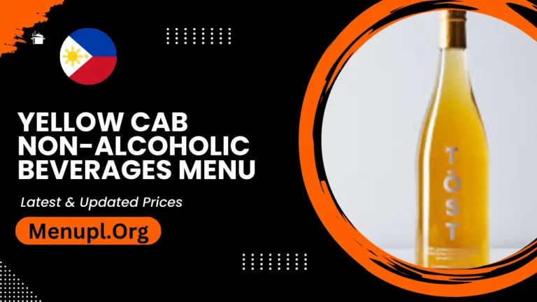Yellow Cab Non-alcoholic Beverages Menu Philippines Updated Prices 2024